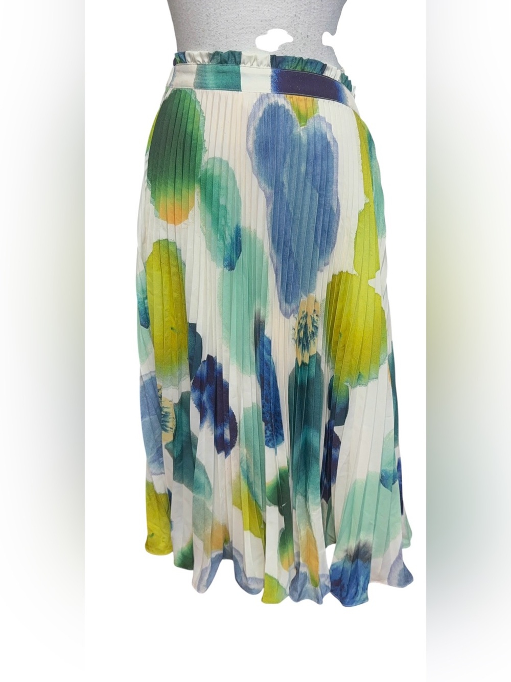 Maeve x Michelle Armas Anthropologie pleated Valerie midi skirt art to wear XL